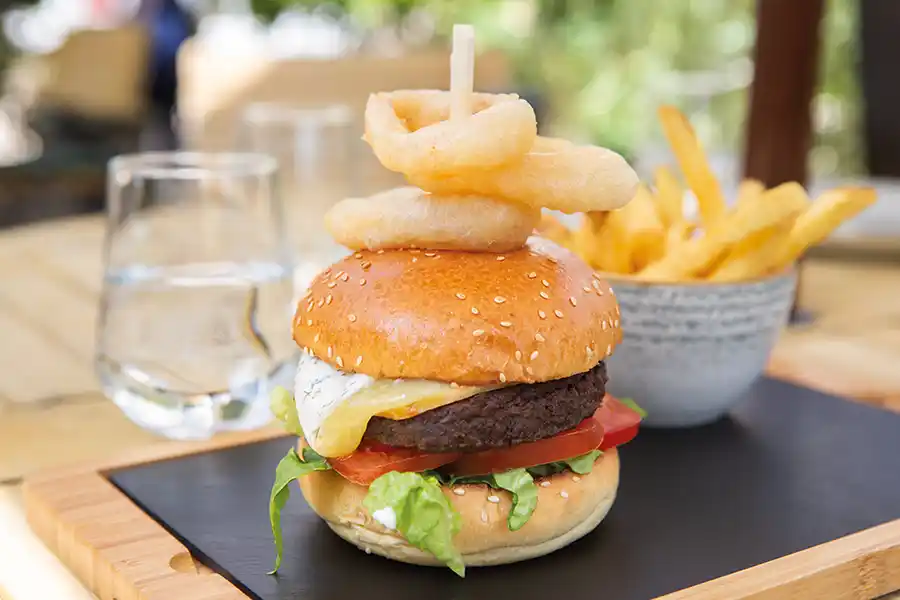 Marwick’s burger and chips Marwick’s burger and chips