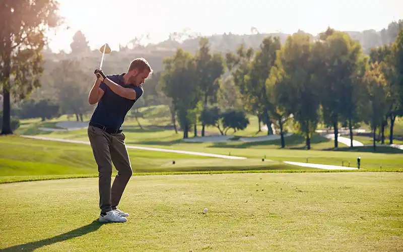 Golfer on course